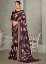 Wine Rangat Tussar Silk Party Wear Weaving saree