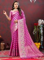 Dark Pink Soft Silk Party Wear Weaving Saree