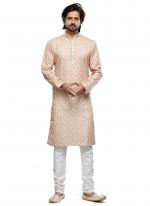 Yellow Cotton Party Wear Thread Work Readymade Mens Kurta Pajama