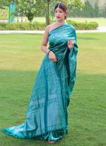 Sky Blue Pure Silk Party Wear Weaving Saree