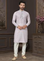 Heavy Cotton Pink White Party Wear Digital Printed Readymade Kurta Pajama