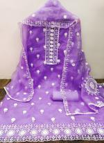 Purple Organza Party Wear Digital Printed Designer Dress Material