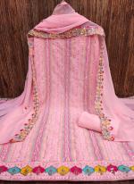 Pink Georgette Festival Wear Sequence Work Dress Material