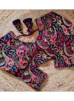 Maroon Georgette Silk Party Wear Kashmiri Work Readymade Blouse