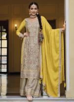 Grey Chinnon Festival Wear Embroidery Work Readymade Pakistani Suit