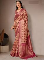 Pink Bhagalpuri Silk Traditional Wear Digital Printed Saree