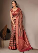 Pink Bhagalpuri Silk Traditional Wear Digital Printed Saree