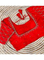 Red Buberry Silk Traditional Wear Handwork Readymade Blouse