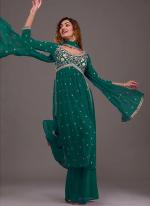 Green Georgette Eid Wear Embroidery Work Readymade Salwar Suit