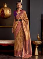 Mustard Silk Festival Wear Weaving Saree