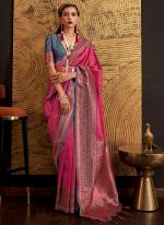 Rani Pink Silk Festival Wear Weaving Saree