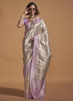 Lilac Silk Festival Wear Kanjeevaram Saree