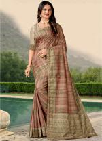 Light Pink Tussar Silk Festival Wear Hand Work Saree