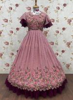 Pink Georgette Party Wear Sequence Work Readymade Kids Gown