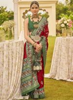 Maroon Mercerized Sigma Silk Wedding Wear Zari Work Saree