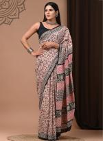 Red Black Cotton Mul Sarees Party Wear Digital Printed Saree