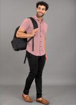 Pink Popcorn Casual Wear Plain Mens Shirt