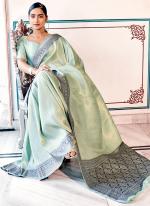 Light Green Kanjivaram Silk Party Wear Weaving Saree