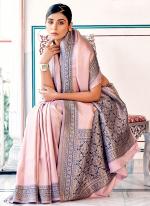 Pink Kanjivaram Silk Party Wear Weaving Saree