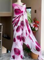 Pink Soft Georgette Party Wear Digital Printed Saree