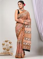 Multi Color Chanderi Silk Party Wear Digital Printed Saree