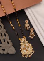 Exclusive Gold Plated Rajwadi Style Long Mangalsutra With Earrings