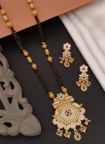 Vintage Gold Plated Rajwadi Style Long Mangalsutra With Earrings