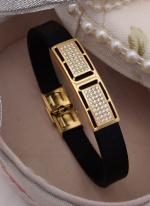 Exclusive Brass High Gold Plated Gents Leather Bracelet