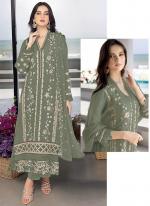 Mehendi Georgette Eid Wear Embroidery Work Pakistani Suit