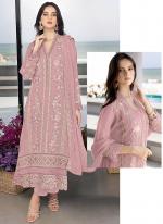 Pink Georgette Eid Wear Embroidery Work Pakistani Suit