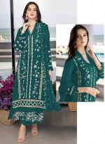 Rama Green Georgette Eid Wear Embroidery Work Pakistani Suit
