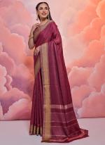 Dark Pink Premium Soft Resham Silk Party Wear Weaving Saree