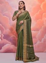 Green Premium Soft Resham Silk Party Wear Weaving Saree