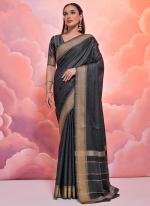 Grey Premium Soft Resham Silk Party Wear Weaving Saree