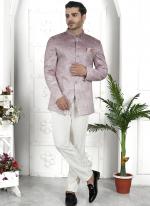 Onion Pink Imported Jaquard Silk Party Wear Pattern Pc Work Readymade Mens Jacket
