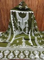 Green Georgette Festival Wear Stitch Work Dress Material