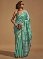 Sky Blue Silk Party Wear Weaving Saree