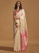 White Silk Party Wear Weaving Saree