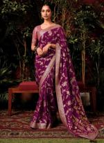 Magenta Pure Viscose Dola Silk Party Wear Zari Work Saree