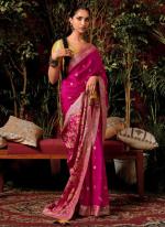 Rani Pink Pure Viscose Dola Silk Party Wear Zari Work Saree