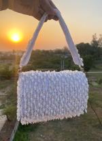   Party Wear  White Handmade Party Wear Clutches