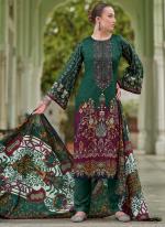 Pure Cotton Dark Green Daily Wear Printed Salwar Suit