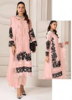 Faux Georgette Pink Eid Wear Embroidery Work Pakistani Suit