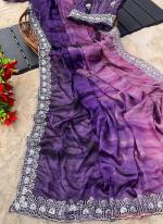 Rangoli Purple Party Wear Prizam Print Saree