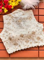 Heavy Khadi Cream  Embroidery Work Readymade Blouse