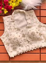 Heavy Khadi Cream  Embroidery Work Readymade Blouse