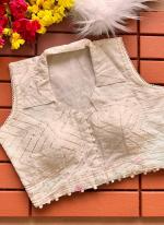 Heavy Khadi Cream  Embroidery Work Readymade Blouse