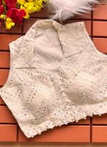 Heavy Khadi Cream  Embroidery Work Readymade Blouse