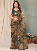 Georgette Multi Colour  Printed Saree