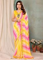 Georgette Multi Colour  Printed Saree